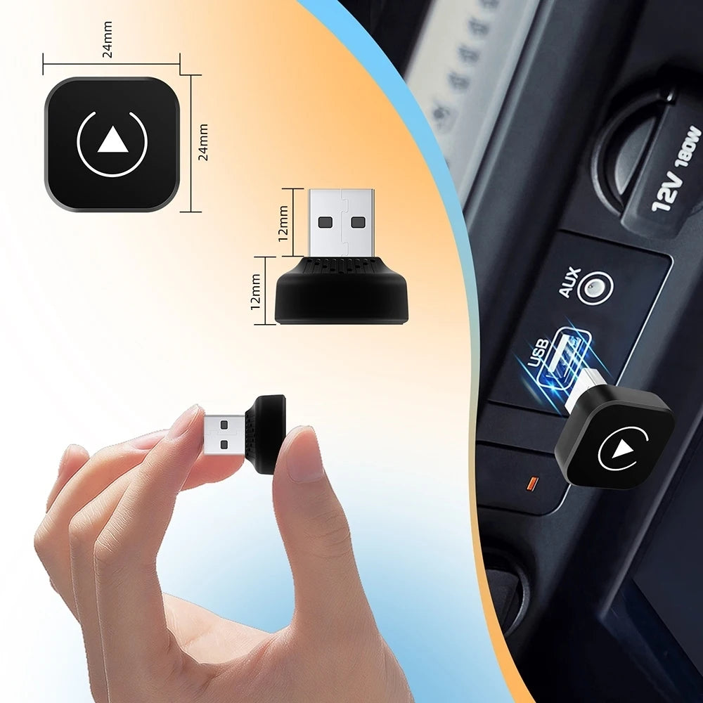2-in-1 Mini CarPlay Box — Wired to Wireless CarPlay & Android Auto Adapter, Plug & Play for Factory-Wired CarPlay Cars