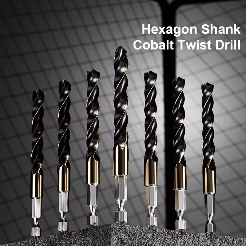1.5-7.5mm Hex Shank Twist Drill Bit Wood Metal Hole Cutter Core Drilling Tool Cobalt Carbide Tip Flat Drill Bits HSS