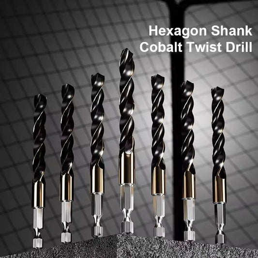 1.5-7.5mm Hex Shank Twist Drill Bit Wood Metal Hole Cutter Core Drilling Tool Cobalt Carbide Tip Flat Drill Bits HSS