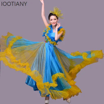 Women's flamenco opening dance big swing dress