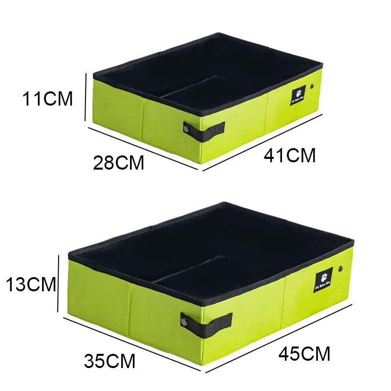 Foldable Cat Litter Box Waterproof Reusable Litter Tray Portable Travel Kitty Toilet Pet Toilet Indoor Home RoadTrip Camping Use