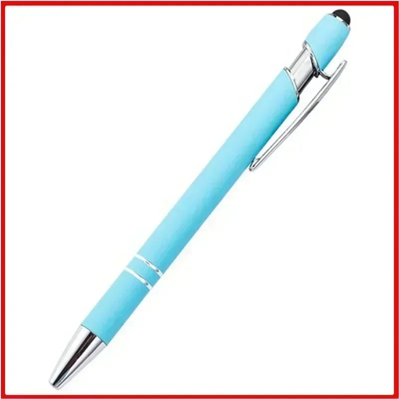 20-200 Pcs Custom Logo Metal Ballpoint Pen Text Engraving Touch Screen Advertising Pen Office School Private Customization Gift