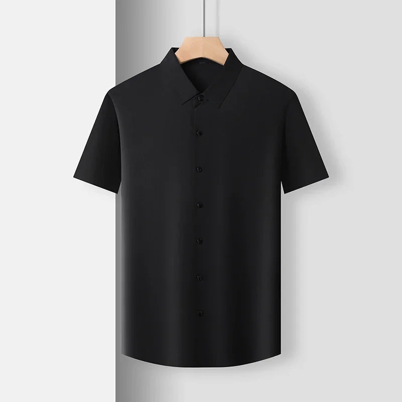 Men's Solid Short-Sleeve Shirt - Wrinkle-Free, All-Season Casual