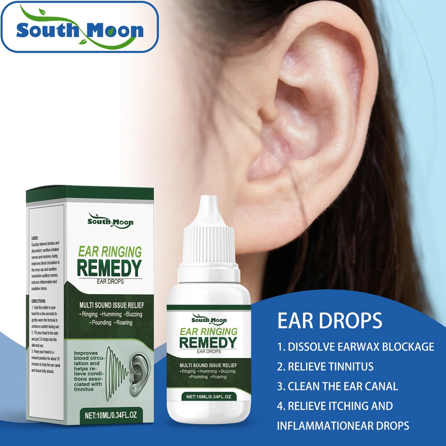 Herbal Ear Cleansing Drops — Gentle Earwax Softening & Ear Care