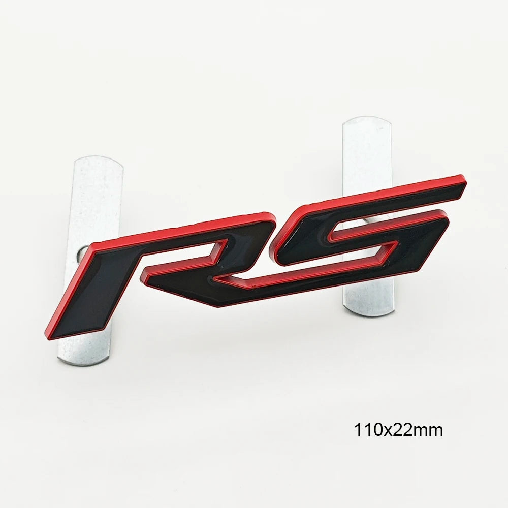 3D Metal RS logo Car Sticker Front Grill Emblem Trunk Badge Decals For Chevrolet Blazer Aveo Trax Cruze Sonic Onix Accessories