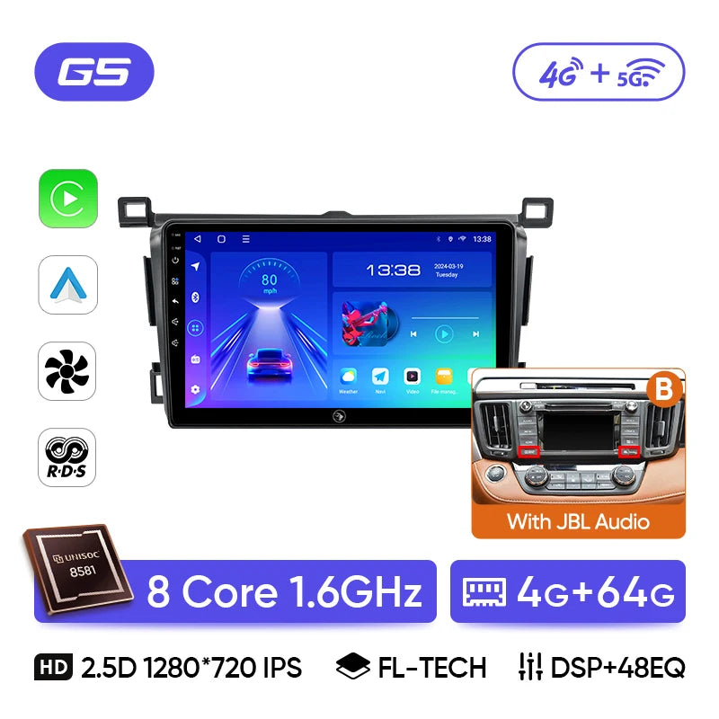 Ainavi Car Radio Multimedia Player For Toyota RAV4 RAV 4 XA40 2013-2019 RHD LHD Android 12 Auto Wireless Carplay Car Stereo DSP