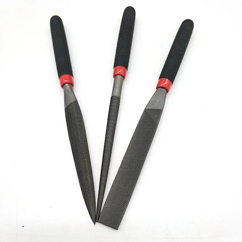 Small Steel Needle Files Set – Flat, Round & Half-Round Files for Metal, Glass, Stone & Woodworking