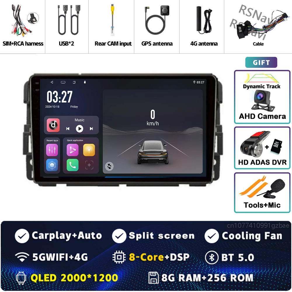 Android 16 Carplay Car Radio for Chevrolet Silverado Impala GMC Yukon Acadia Sierra Multimedia Video Player Navigation Stereo BT