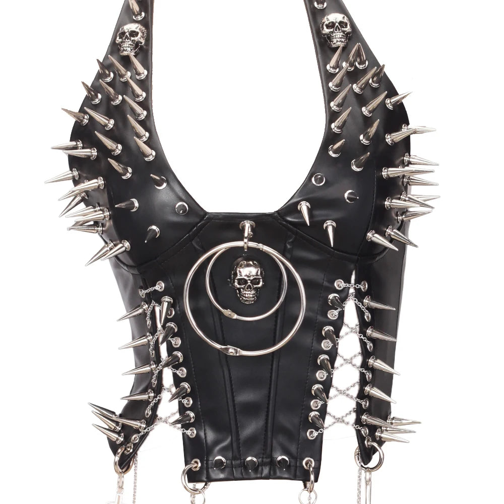Women's Studded Y2K Grunge Tank Top — Gothic Spiked Cami