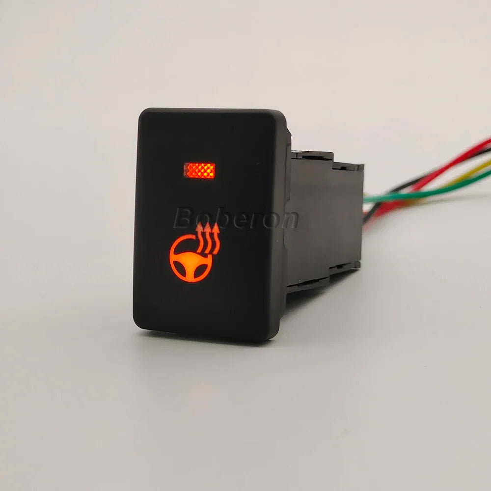 1PC Orange/ Green / Blue LED Light Steering Wheel Heating Control Switch Heated Button For Toyota RAV4 Camry Prius Corolla PRADO