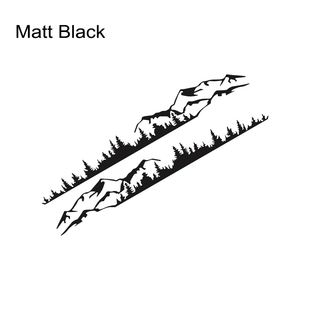 Forest Mountain Range Side Graphic Decal – Vinyl Film Compatible with Ford Bronco 2021 2022 2023