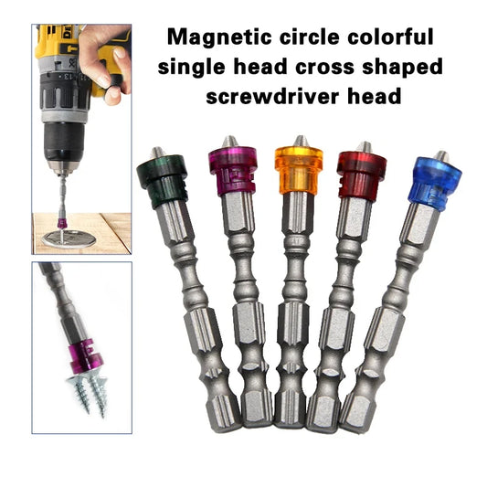 5Pcs Magnetic Screwdriver Bit Drill Cross-head PH2 Magnetic Screwdriver Bits 1/4 Inch Hex Shank Drywall Electric Screwdriver Set