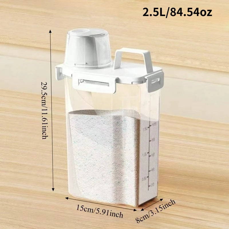 2.5L Covered Rice & Nut Keeper - White Pantry Storage Box - photo 3