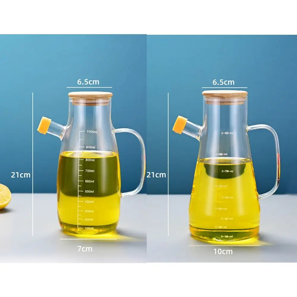 Large Glass Oil Pot with Lid - 900ml or 1000ml Oil Dispenser - photo 5