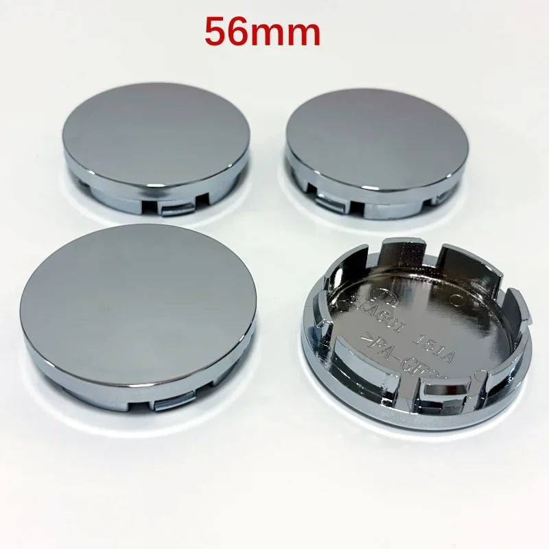 New 4pcs 68mm 65mm 60nmm 56mm 50mm 49mm 48mm Black Chrome Silver Blank Base Rim Cap For Car Modification Universal No Logo Hub C