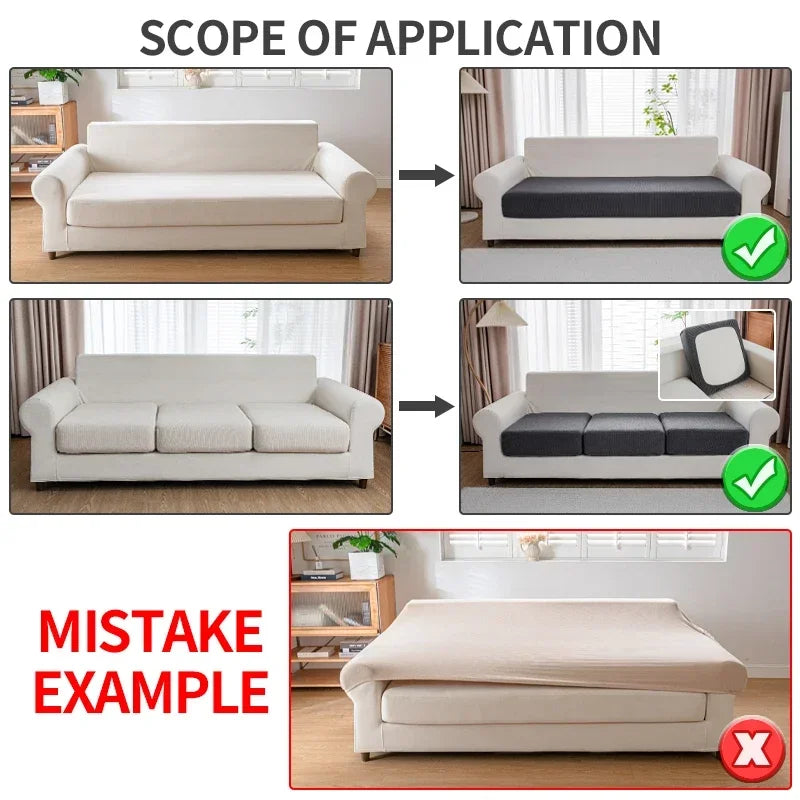 Elastic Stretch Sofa Cover Waterproof 1/2/3/4 Seater Adjustable Strap Non-Slip Slipcovers for Sectional Recliner Living Room