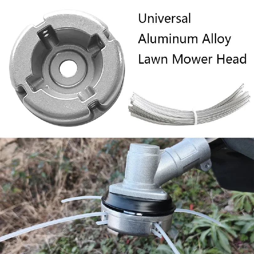 Universal Aluminum Alloy Lawn Mower Head and Replacement Nylon Steel for Lawn Mowing Line Lawn Mower Weed Head Accessories