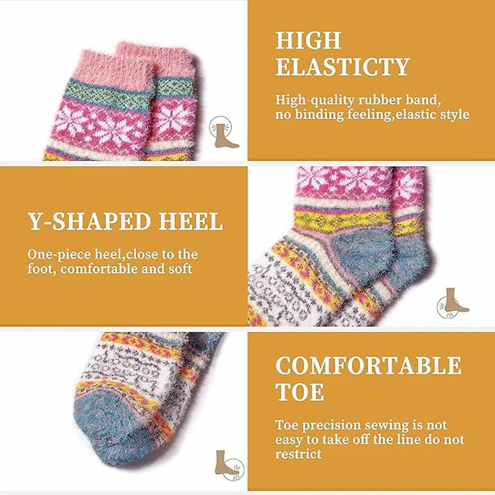 Women's Fuzzy Cozy Socks - Soft Home & Sleep Socks 5 Pairs Mixed Colors - photo 6