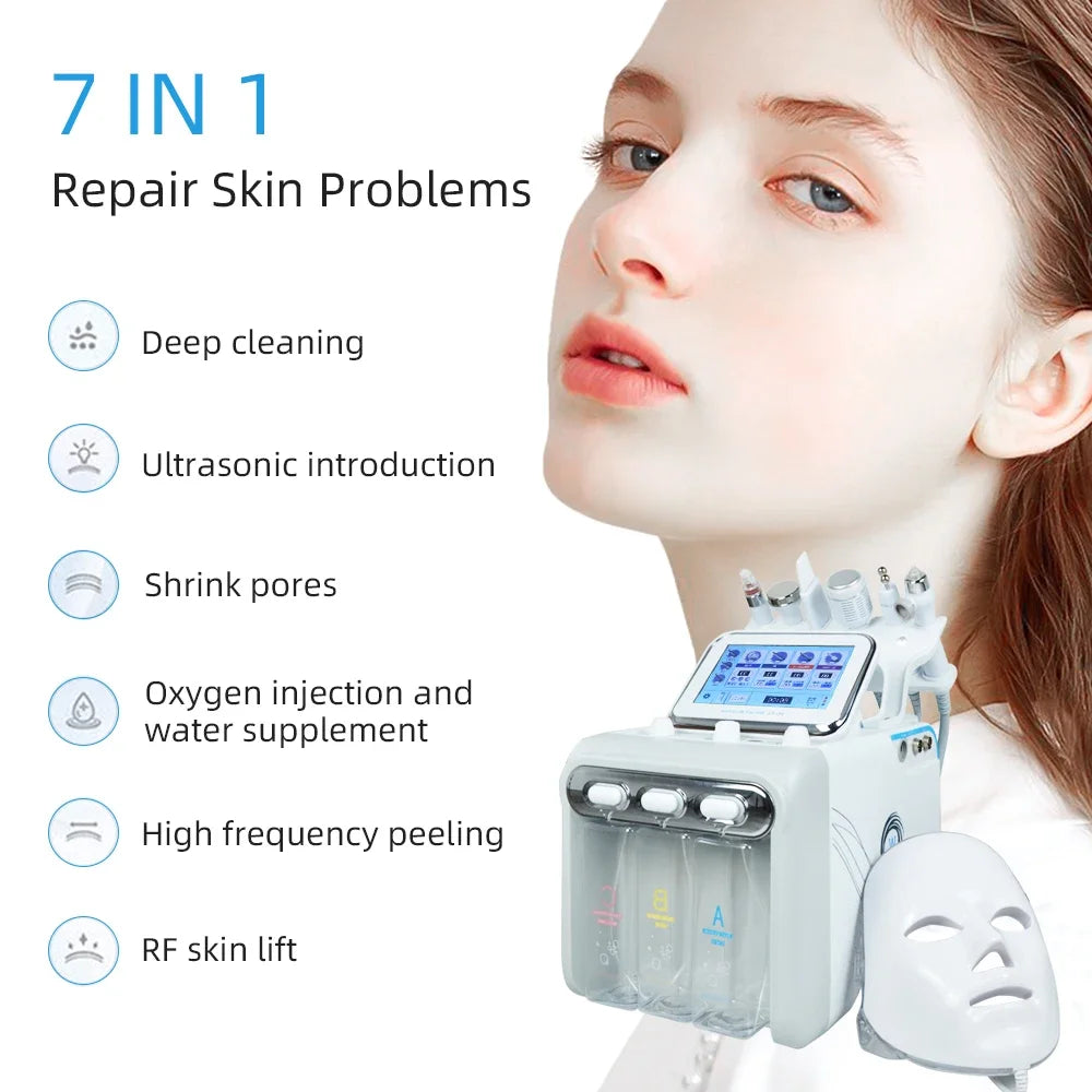 7in1Small Bubble Facial Machine Water Oxygen Jet Hydro Diamond Peeling Microdermabrasion Deep water replenishment Deep cleaning