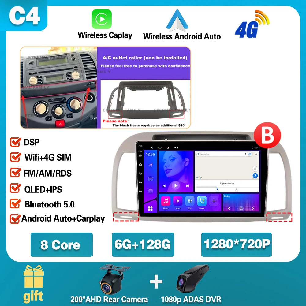 Android 15 For Nissan March Micra K12 2002 -2010 Car Radio Stereo Multimedia WIFI Wireless Carplay Android Auto Navigation 4G BT