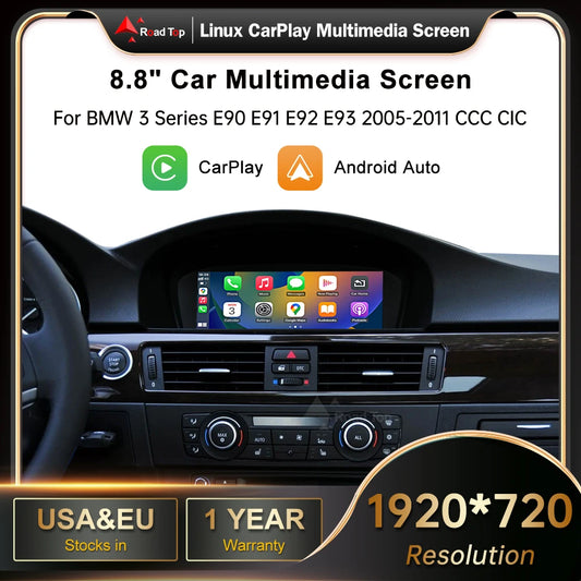 8.8" Wireless CarPlay & Android Auto Display Screen, Compatible with BMW Series 3 5 E90 E91 E92 E93