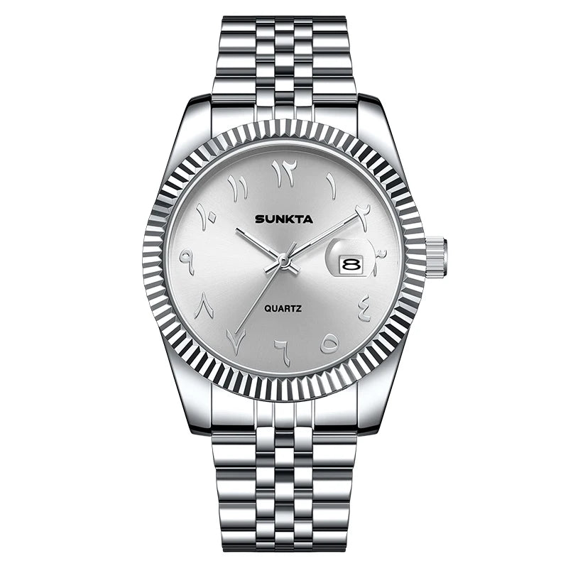 SUNKTA Luxury Fashion Wristwatch For Men Stainless Steel Date Quartz Man Watch Waterproof Luminous Casual Men's Watches Relojs
