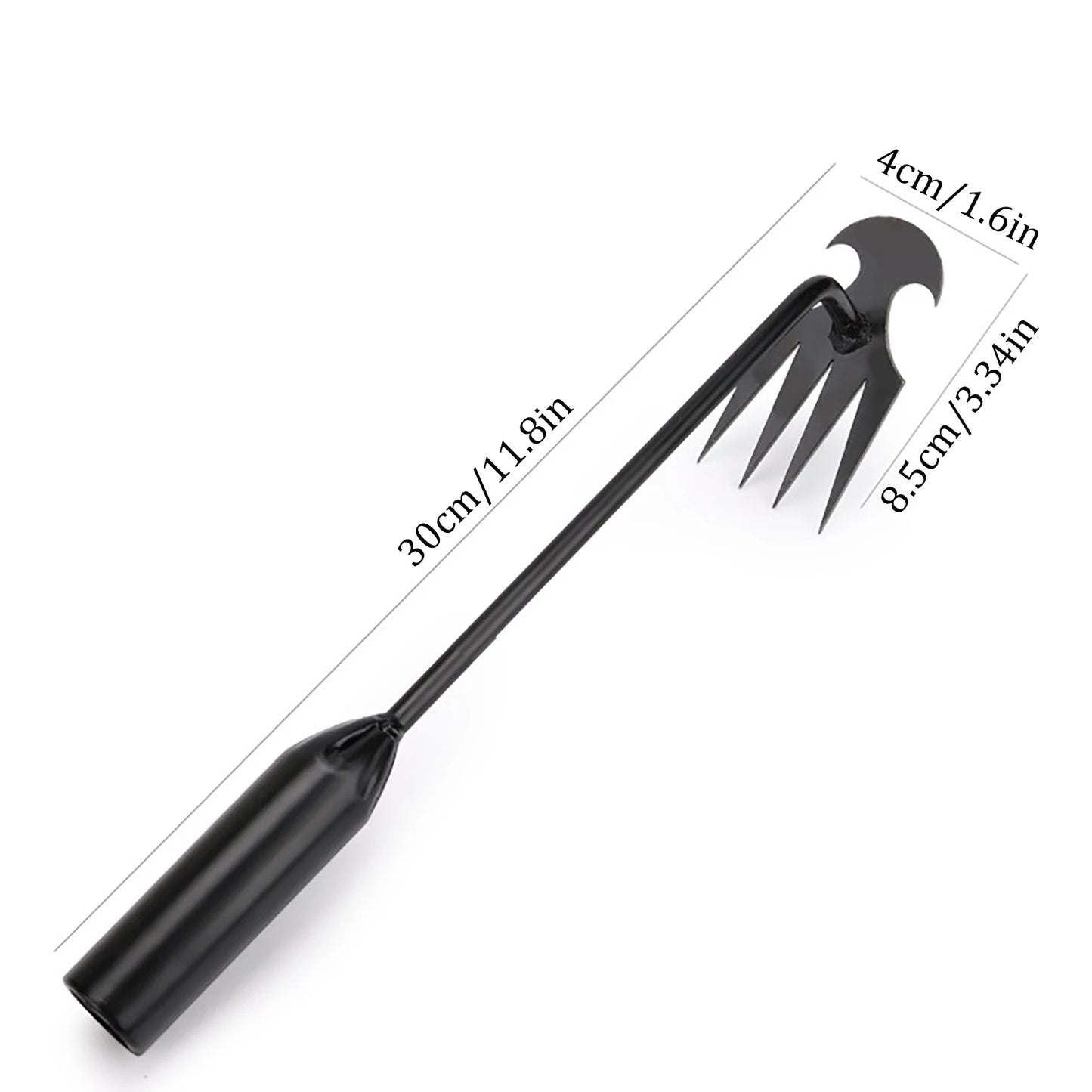 2 In 1 Garden Rake Manual WSeed Grass Rooting Tool Puller Shovel 4 Teeth Weeding Removal Hand Gardening Loose Soil Tool Weeder