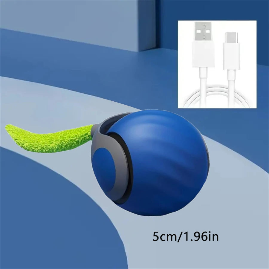 Smart Electric Rolling Cat Toy Ball – USB Rechargeable Automatic Interactive Teaser | Moving Bouncing Ball for Cats