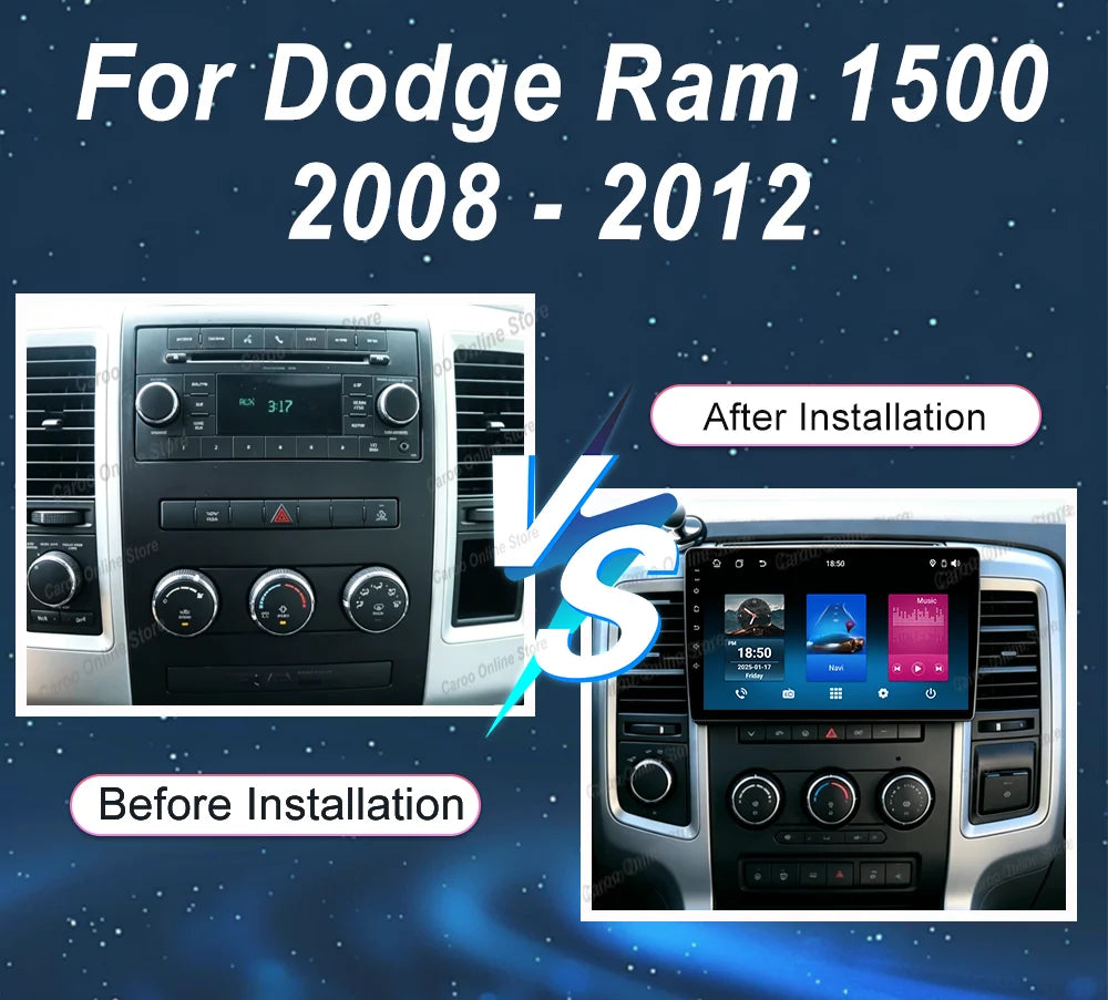 Android 16 Car Stereo for Dodge Ram 1500 2008-2012 - CarPlay & GPS Navigation