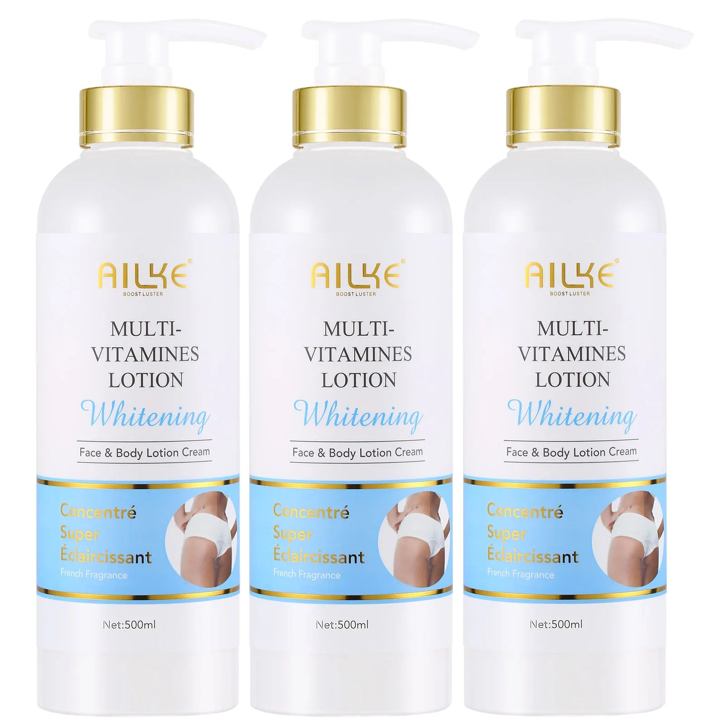 AILKE Multi-Vitamin Brightening Body Lotion – Vitamins A, E, B3 & B5 | Even Skin Tone & Radiance Moisturizer