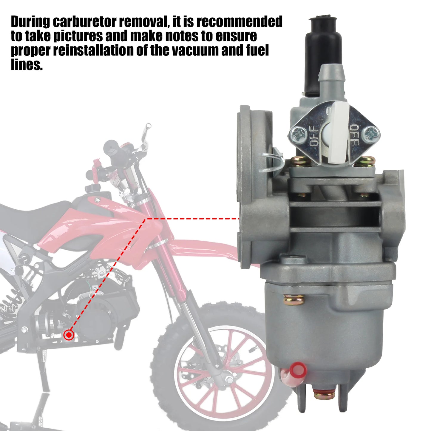 Carburetor With Steel Air Filter Inlet Pipe For 43cc 47cc 49cc 2 Stroke Engine Mini Moto ATV Quad Dirt Pocket Bike Go Kart Parts