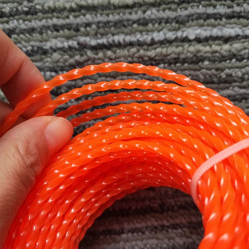 2.4/2.7/3.0/3.5/4.0mm*100M Spool  Lawn Trimming Line Nylon Square Distortion Spiral Brush Cutter Rope Lawn Mower Head Accessory