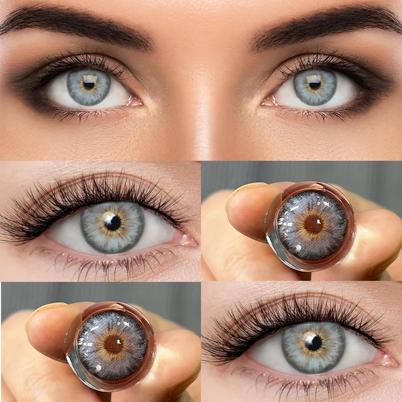 KSSEYE 1 Pair Hot Sales Green Color Contact Lenses for Eyes Siri Series Myopia Lenses 0~-8.00 Degree High Quality Blue Iris Lens