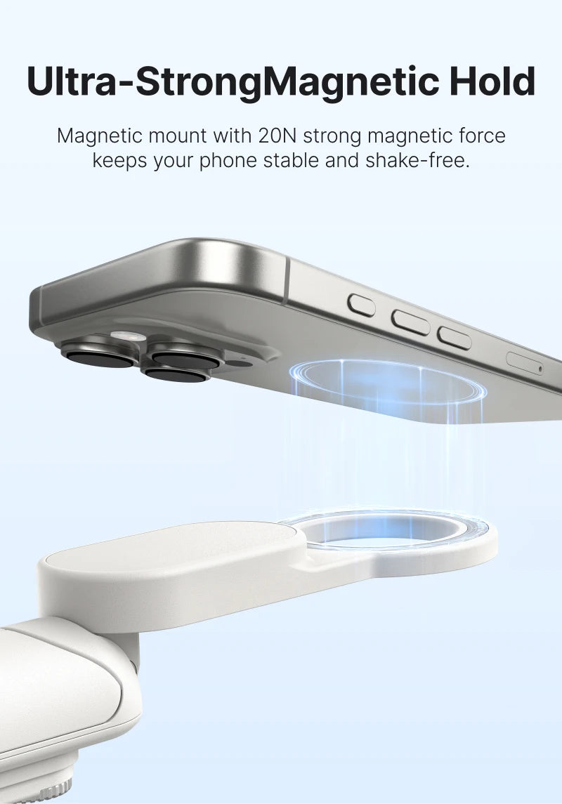 TELEISN Magnetic Bluetooth ZOOM Remote Selfie Stick Tripod For Iphone HUAWEI XIAOMI SAMSUNG Extendable Portable Vlogging Stand
