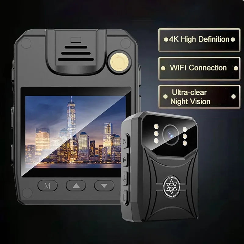 4K WiFi Body Camera — Night Vision Recorder, 3000mAh, IPS Screen