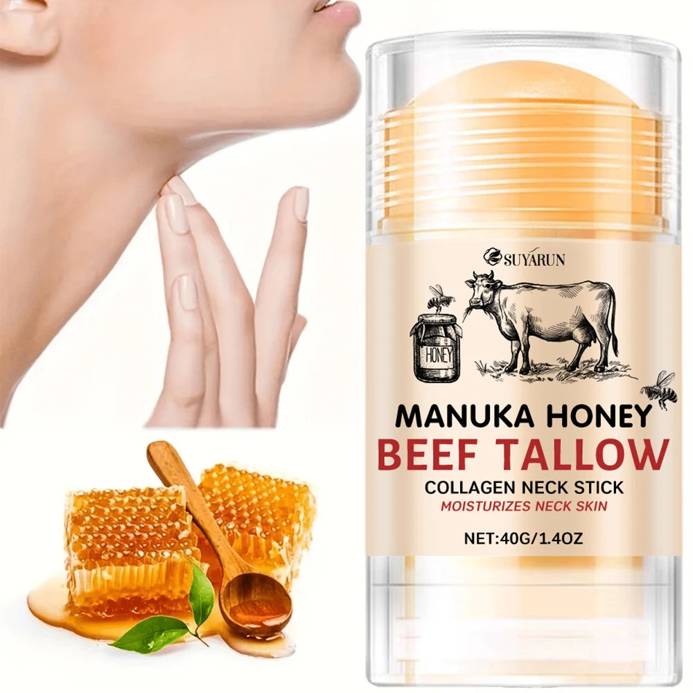 SUYARUN Honey Tallow Neck Care Cream Stick – Deep Moisturizing & Nourishing for Dry Rough Neck Skin