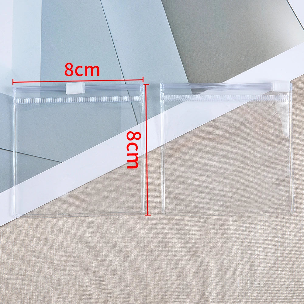 10Pcs Thicken Zipper Bag Transparent Plastic Bag Anti Oxidation Jewelry Pouch for DIY Jewelry Storage Earring Bracelet Packaging