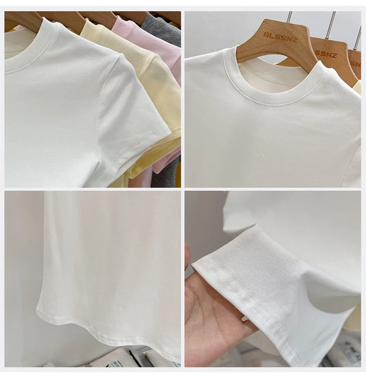 Women's slim-fit crew neck tee, vintage Y2K — view 5 of 20