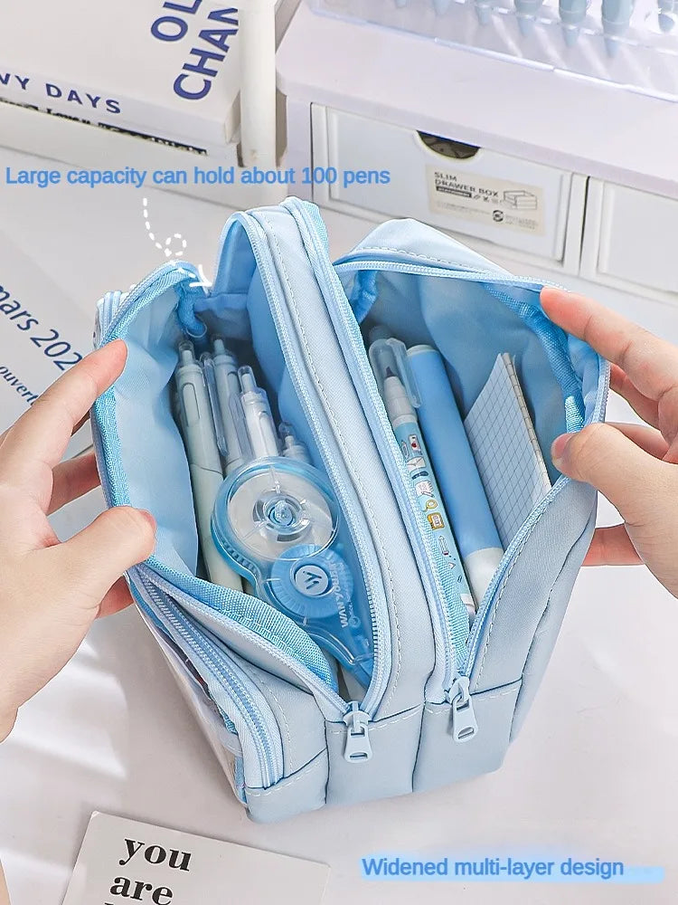 Clear Transparent Pencil Case, Large Capacity Multifunctional Stationery Storage Bag for School Students, Durable & Convenient