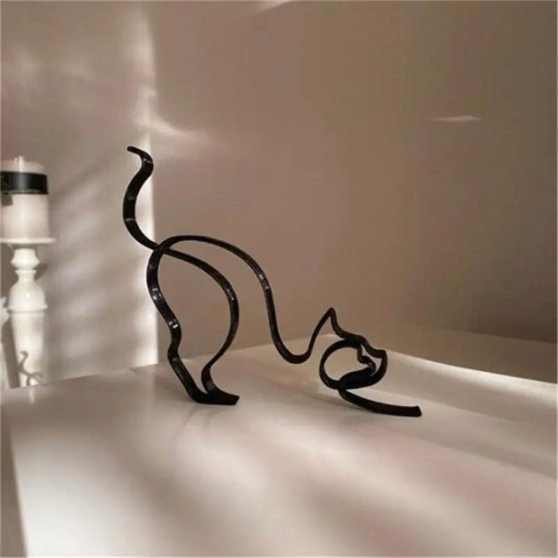Abstract Metal Dog Sculpture - Minimalist Iron Desk Ornament – photo 3