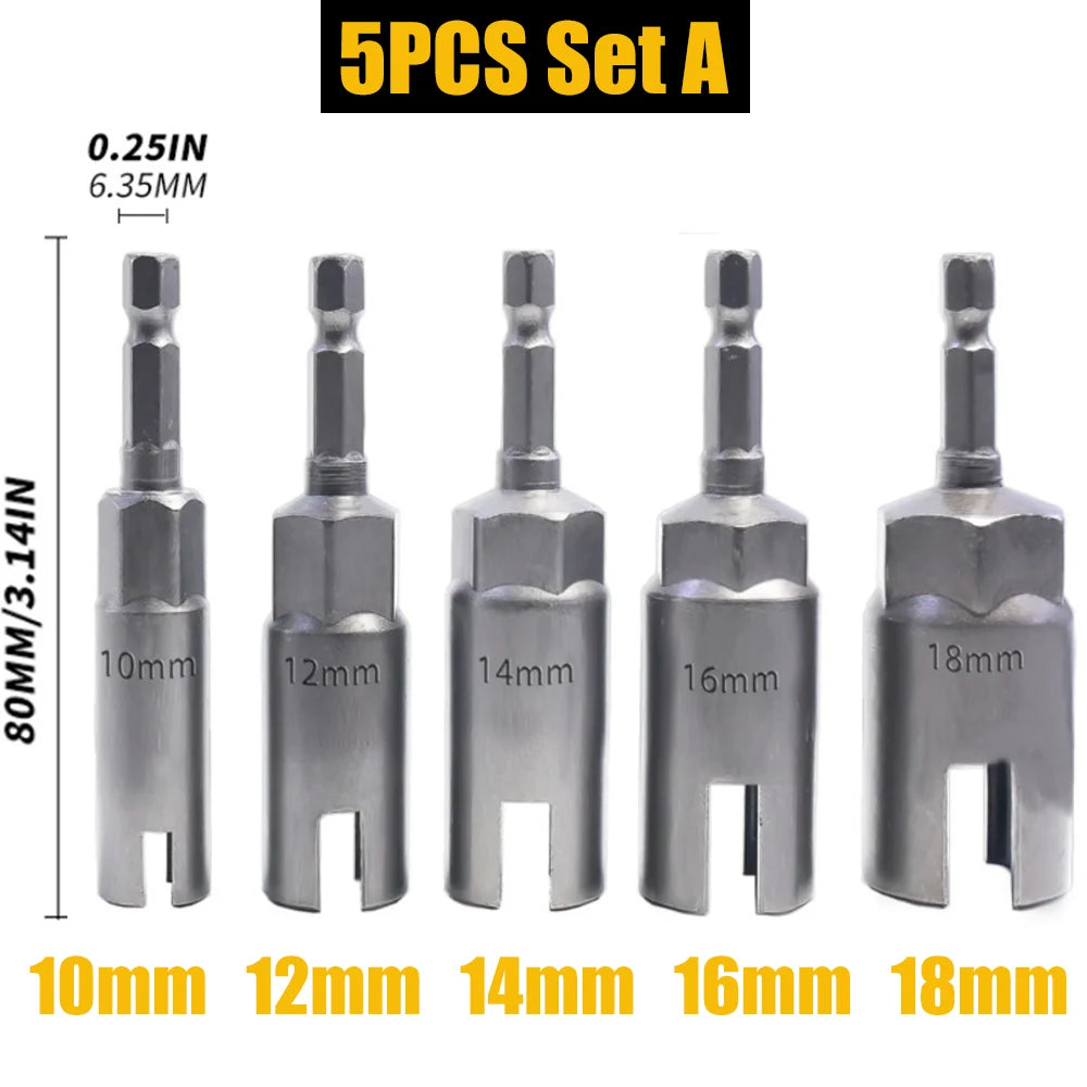 80/65mm 1/4” Hex Shank Wing Nut Driver Set Slot Wing Nuts Drill Bit Socket Wrenches Powerful Socket Inner Hexagonal Wrench