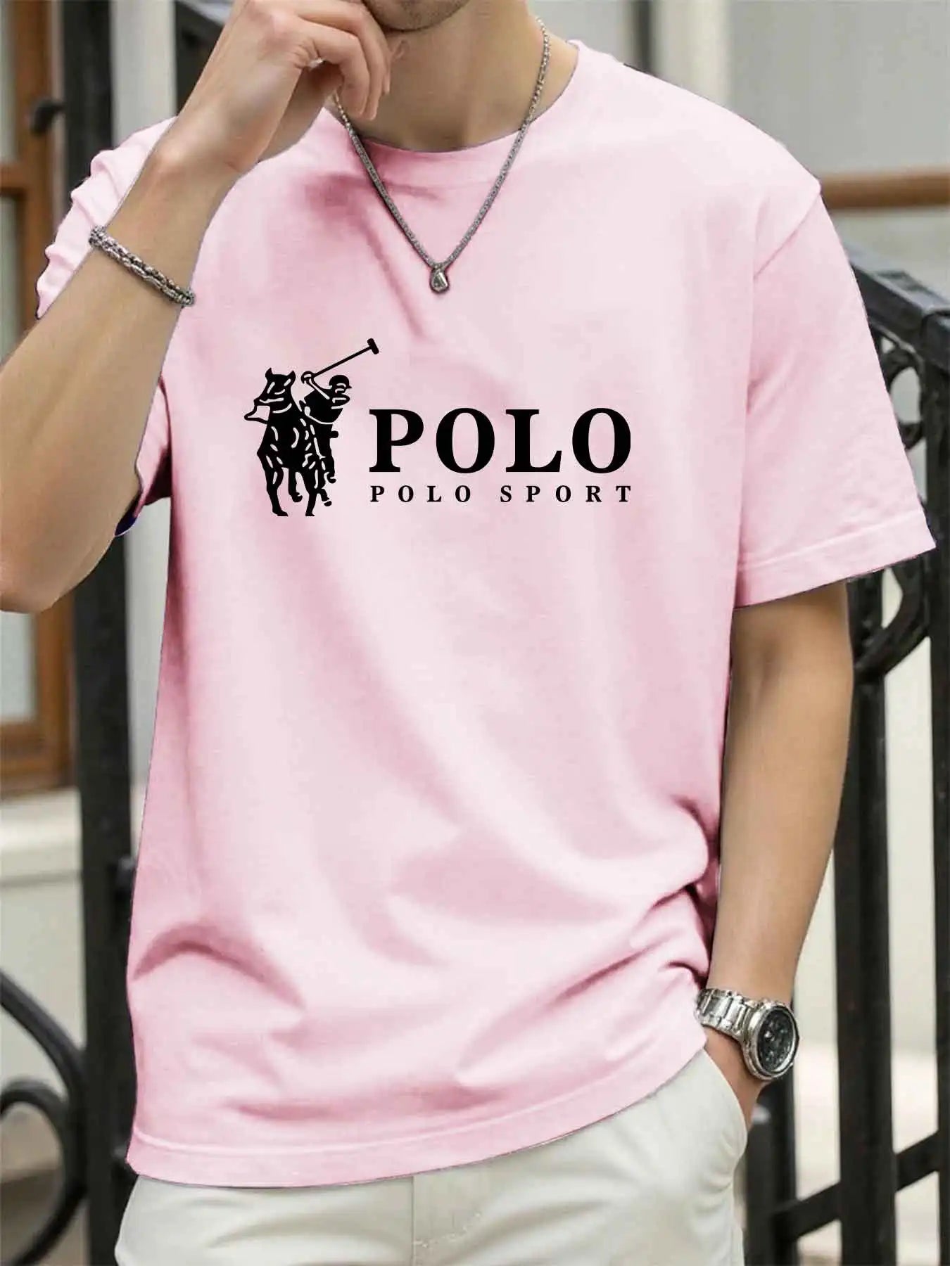 Men's 100% Cotton Print T-Shirt — Loose Fit Summer Sports Top