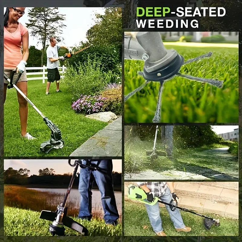 Weeding wheel, wire wheel head, lawn mowing head, universal weeding brush, removes moss and rust.