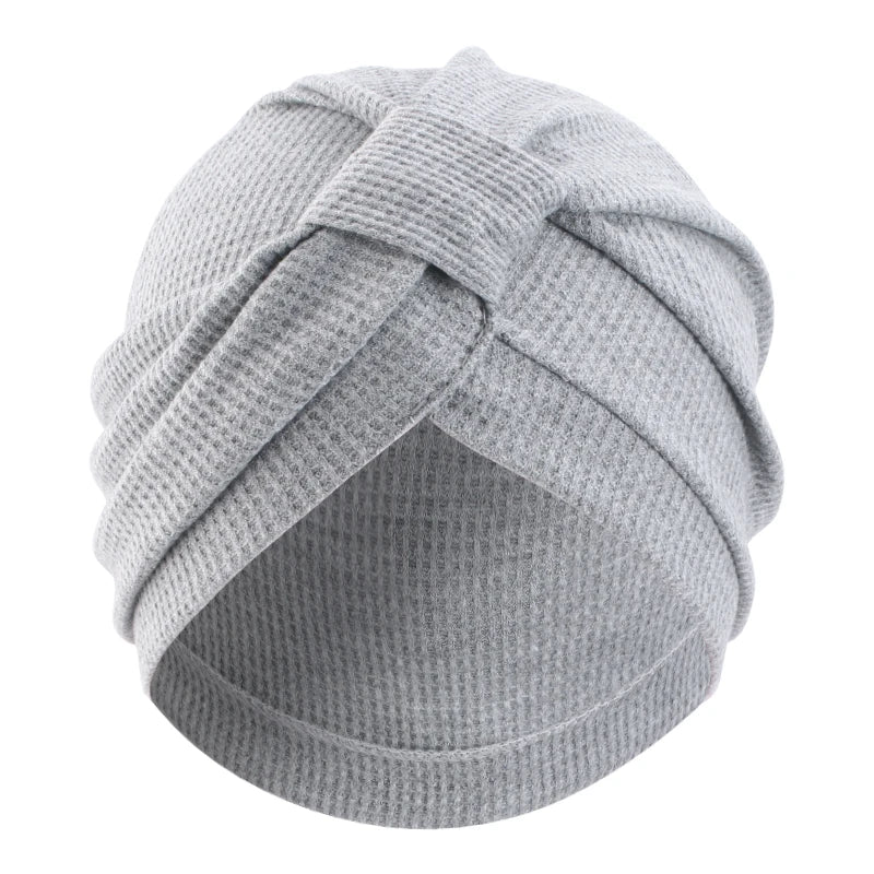 Women's Waffle Cotton Head Scarf Hat