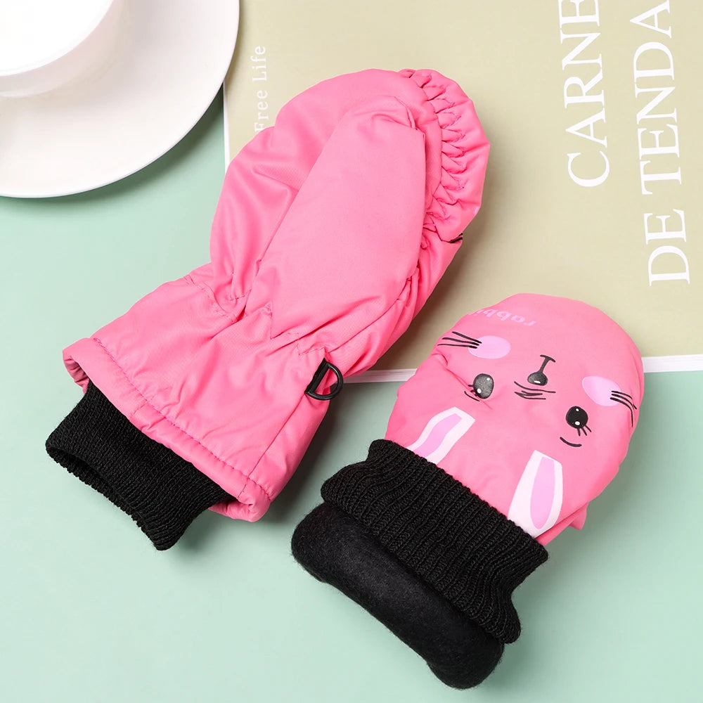 Toddler Cartoon Bunny Mittens - Warm Full Finger Gloves 0-5 Years - photo 2