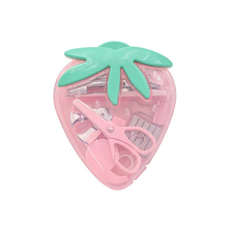 1PC Tool Set High Beauty Strawberry Efficiency Set Stapler Storage Stationery Student Specific Tool Set