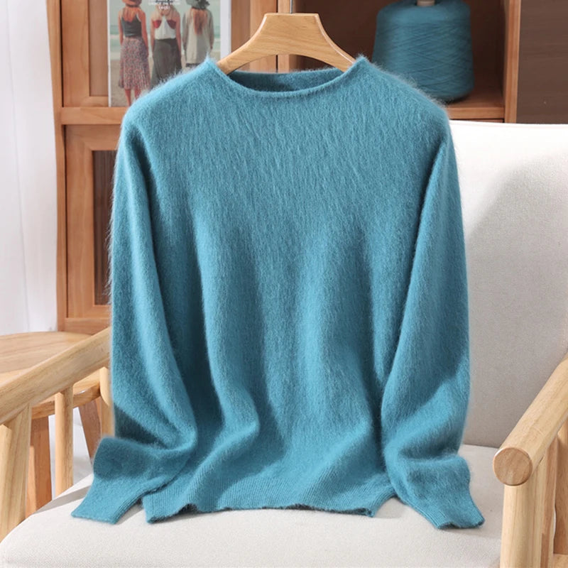 Women's Soft Knit Crew Neck Sweater, Basic Pullover