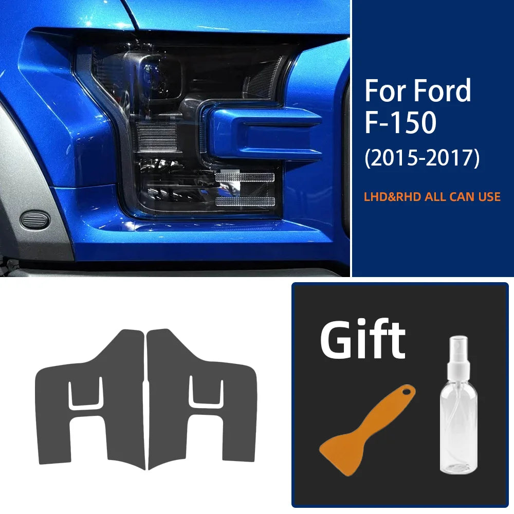 TPU Headlight Tint Protection Film for Ford F-150 / Mustang 2015–2017