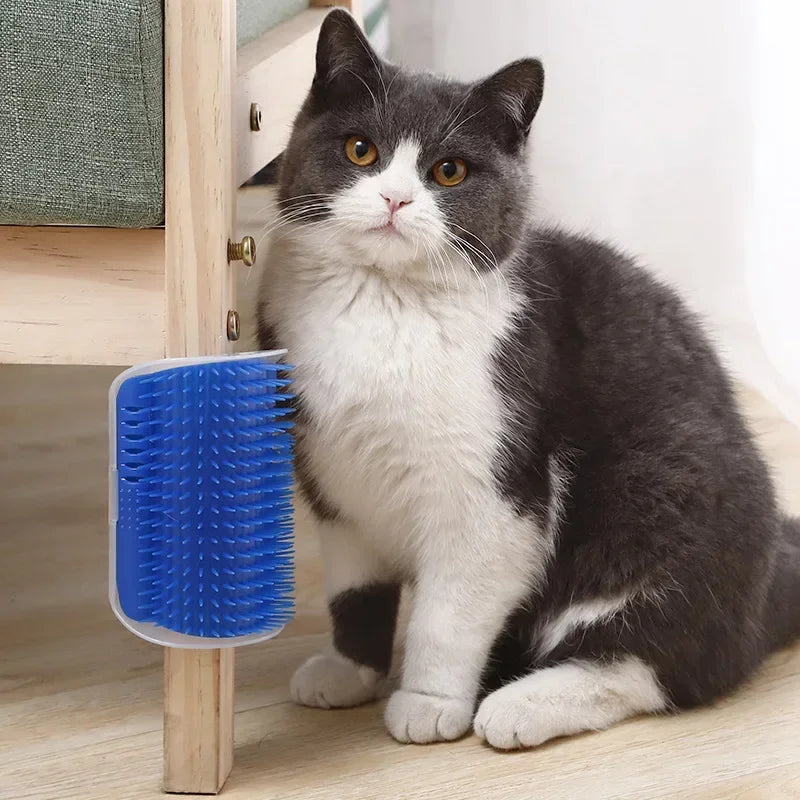Cat Corner Scratcher with Catnip Self Grooming Toy for Scratching Relieving Boredom Supplies Durable Interactive Wall Mountable