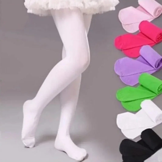 Girls Ballet Dance Tights - Soft Velvet Footed Stockings for Dancers